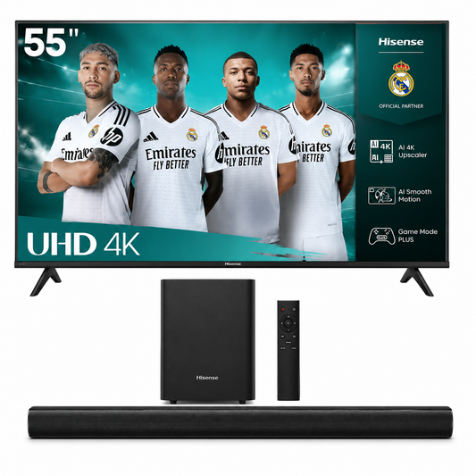 Hisense 55" UHD Smart LED TV + HS1800 140W 2.1 Channel Soundbar Bundle